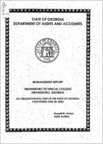 Management report, Swainsboro Technical College, Swainsboro, Georgia, an organizational unit of the state of Georgia, year ended June 30, 2002