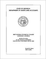 West Georgia Technical College, LaGrange, Georgia, report on audit of the financial statements for the fiscal year ended June 30, 2003
