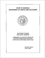 Waycross College, Waycross, Georgia, independent accountant's report on applying agreed-upon procedures for the fiscal year ended June 30, 2006