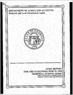 Audit report, for the year ended June 30, 1998, Memorial Nursing Home, Medicaid provider no. 00141941A, Nursing Facilities Services Program [June 30, 1998]
