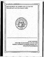 Audit report, for the year ended June 30, 1998, Middle Georgia Nursing Home, Inc., Medicaid provider no. 00141974A, Nursing Facilities Services Program [June 30, 1998]