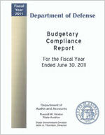 Department of Defense budgetary compliance report for the fiscal year ended June 30, 2011 [June 30, 2011]