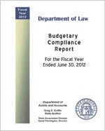 Department of Law budgetary compliance report for the fiscal year ended June 30, 2012 [June 30, 2012]
