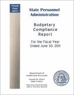 State Personnel Administration budgetary compliance report for the fiscal year ended June 30, 2011 [June 30, 2011]