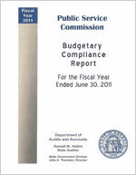 Public Service Commission budgetary compliance report for the fiscal year ended June 30, 2010 [June 30, 2011]