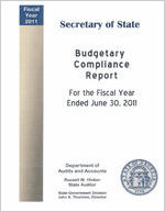 Secretary of State budgetary compliance report for the fiscal year ended June 30, 2011 [June 30, 2011]