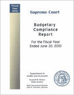 Supreme Court budgetary compliance report for the fiscal year ended June 30, 2010