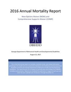 Annual mortality report : New Options Waiver (NOW), Comprehensive Supports Waiver (COMP), 2016