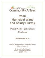 Wage and salary survey. Public works/solid waste positions, 2016
