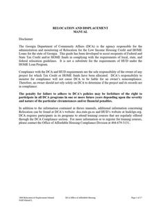 Relocation and displacement manual