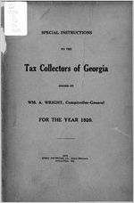 Instructions to the tax collectors of Georgia, 1920