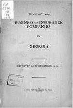 Summary 1934 business of insurance companies in Georgia