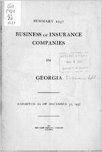 Summary 1937 business of insurance companies in Georgia