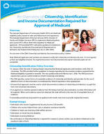 An overview of citizenship, identification and income documentation required for approval of Medicaid, a program of the Georgia Department of Community Health [Jan. 2012]