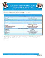 Screening recommendations for women ages 40-49