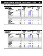 Georgia Physician Workforce county reports - 2008: Bacon County physician standard report