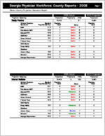 Georgia Physician Workforce county reports - 2008: Banks County physician standard report