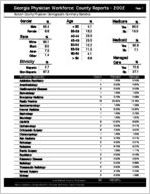 Georgia Physician Workforce county reports - 2002: Bulloch County physician demographic summary statistics  [2003]