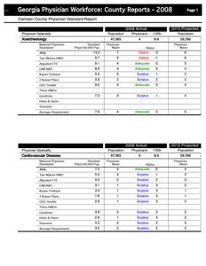 Georgia physician workforce: county reports 2008