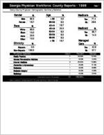 Georgia physician workforce: county reports 1998, Dooly County physician demographic summary statistics