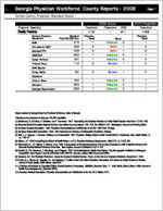 Georgia physician workforce: county reports 2008, Echols County physician standard report