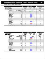 Georgia physician workforce: county reports 2008, Franklin County physician standard report