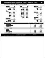 Georgia physician workforce: county reports 1998, Gilmer County physician demographic summary statistics