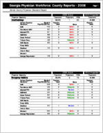 Georgia physician workforce: county reports 2008, Gilmer County physician standard report