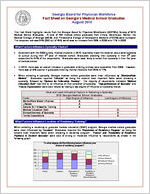 Fact sheet on Georgia's medical school graduates, 2010 August