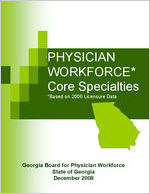 Physician Workforce core specialties based on 2006 licensure data [Dec. 2008]