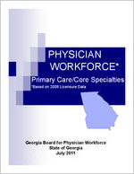 Physician Workforce primary care/core specialties based on 2008 licensure data [July 2011]