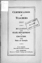 Certification of teachers, 1937