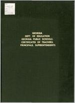 Georgia public schools; certificates: teachers, principals, superintendents, 1972-1973