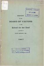 Report of Board of Visitors to the Georgia School for the Deaf, 1907