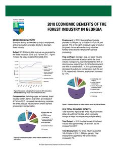 2018 Economic benefits of the forest industry in Georgia, summary