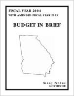 Budget in brief, fiscal year 2004 with amended fiscal year 2003