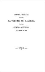 Annual message of the Governor of Georgia [Allen D. Candler] to the General Assembly, October 22, 1902