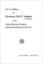 Address by Governor Carl E. Sanders of Georgia to the County Planning Congress, National Association of Counties, July 29, 1963
