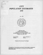 City population estimates, 1974