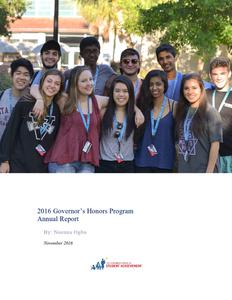2016 Governor's Honors Program annual report