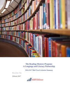 Reading Mentors program 2016-2017 mid-year evaluation report