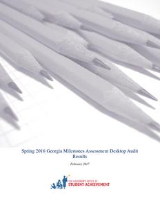 Spring 2016 Georgia Milestones Assessment desktop audit results