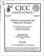 Program announcement and request for proposals, Victims of Crime Act (VOCA) formula grant program, existing project application