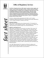 Fact sheet: Office of Regulatory Services, No. 20 (Jan. 2006)