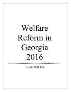 Welfare reform in Georgia 2016