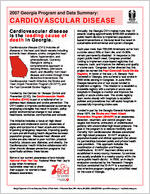 2007 Georgia program and data summary: cardiovascular disease