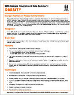 2006 Georgia program and data summary: obesity [Aug. 2006]