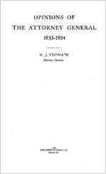 Opinions of the Attorney General 1933-1934