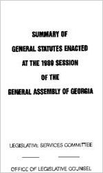 Summary of general statutes enacted at the 1989 session of the General Assembly of Georgia