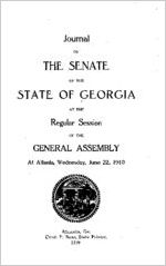 Journal of the Senate of the State of Georgia at the regular session of the General Assembly at Atlanta, Wednesday, June 22, 1910
